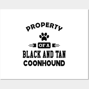 Black and tan coonhound dog - Property of a black and tan coonhound Posters and Art